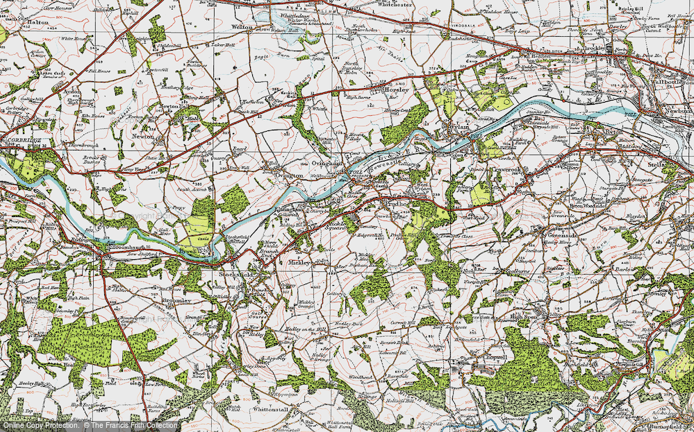 Old Map of Eltringham, 1925 in 1925