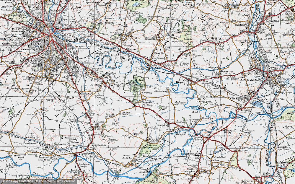 Old Map of Elvaston, 1921 in 1921
