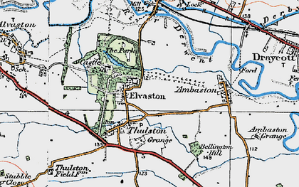 Old map of Elvaston in 1921
