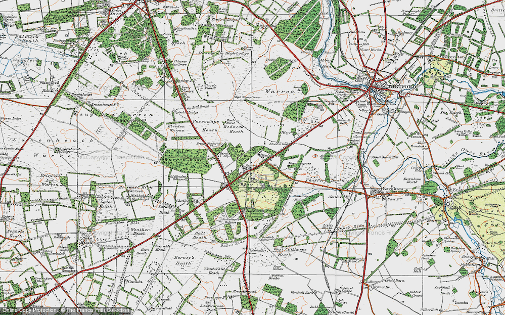Old Map of Historic Map covering Birds Hurst in 1920