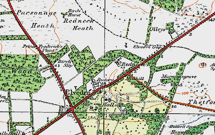 Old map of Elveden in 1920