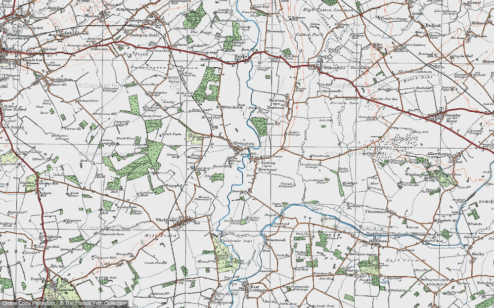Old Map of Historic Map covering Blackfoss Beck in 1924