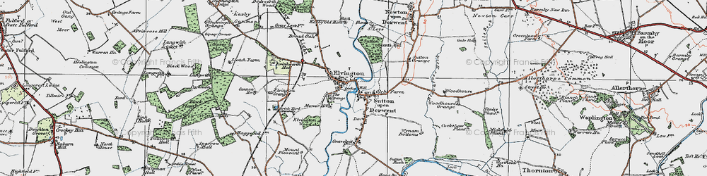 Old map of Elvington in 1924