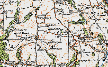 Old map of Elwell in 1919