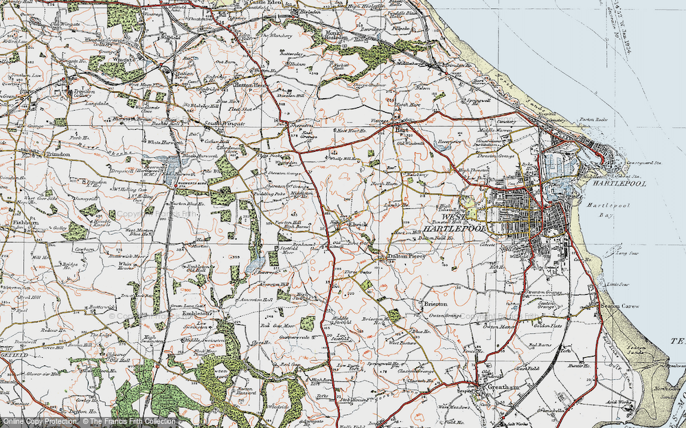 Old Map of Elwick, 1925 in 1925