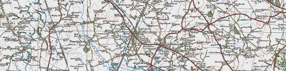 Old map of Elworth in 1923