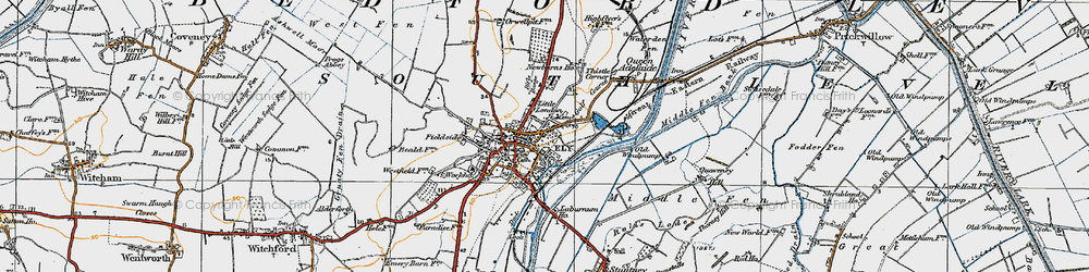Old map of Ely in 1920