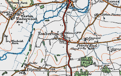 Old map of Emberton in 1919