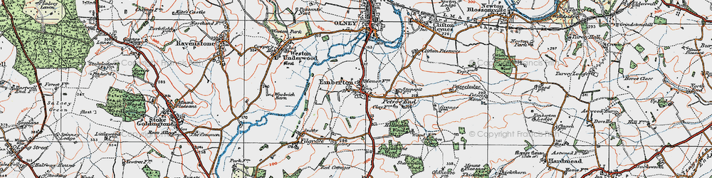 Old map of Emberton in 1919