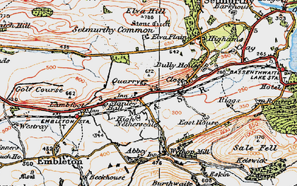 Old map of Embleton in 1925