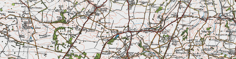 Old map of Emborough in 1919
