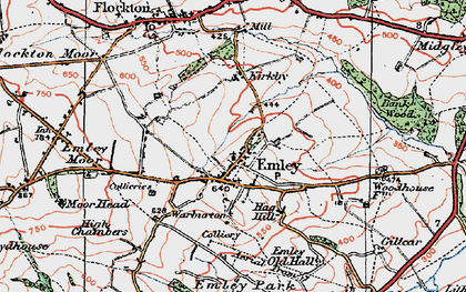 Old map of Emley in 1924