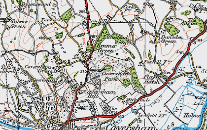 Old map of Emmer Green in 1919