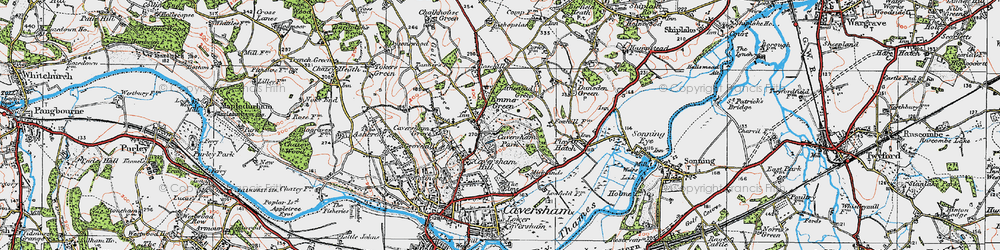 Old map of Emmer Green in 1919