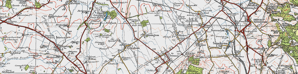 Old map of Emmington in 1919