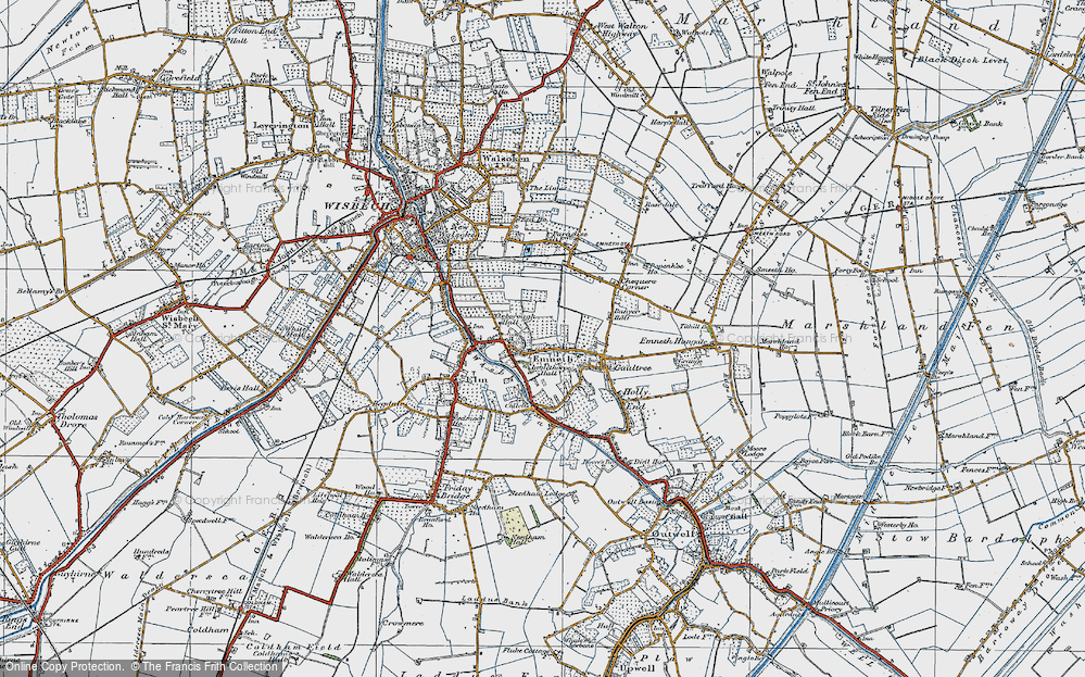Old Map of Historic Map covering Inglethorpe Manor in 1922