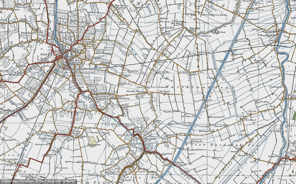 Old Map of Emneth Hungate, 1922 in 1922