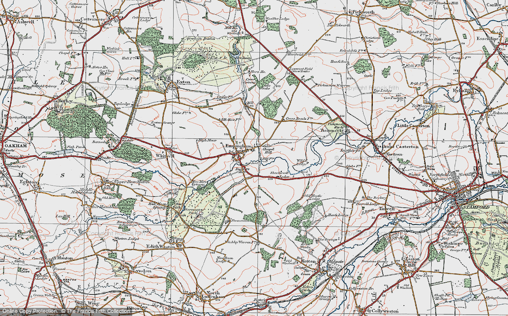 Old Map of Empingham, 1922 in 1922