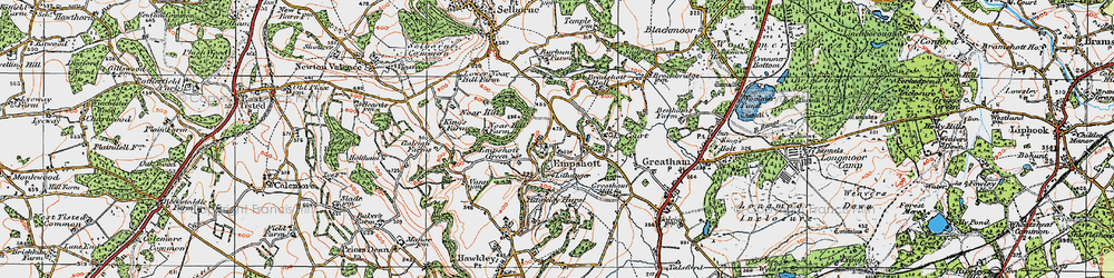 Old map of Empshott in 1919