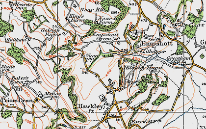 Old map of Empshott Green in 1919