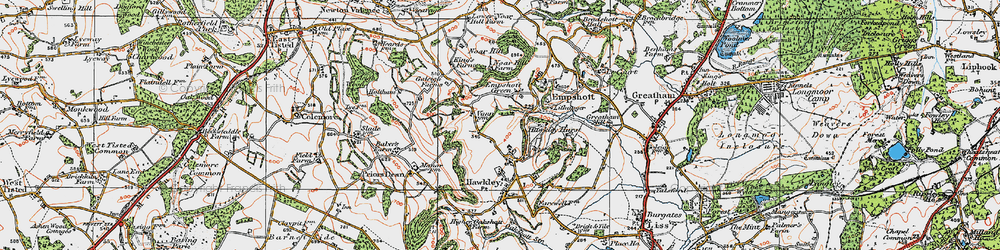 Old map of Empshott Green in 1919