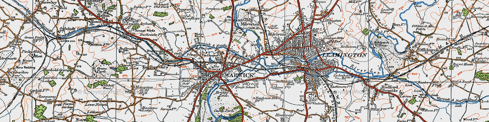 Old map of Emscote in 1919