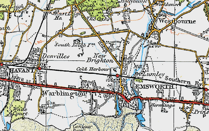 Old map of Emsworth in 1919