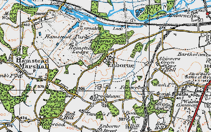 Old map of Enborne in 1919