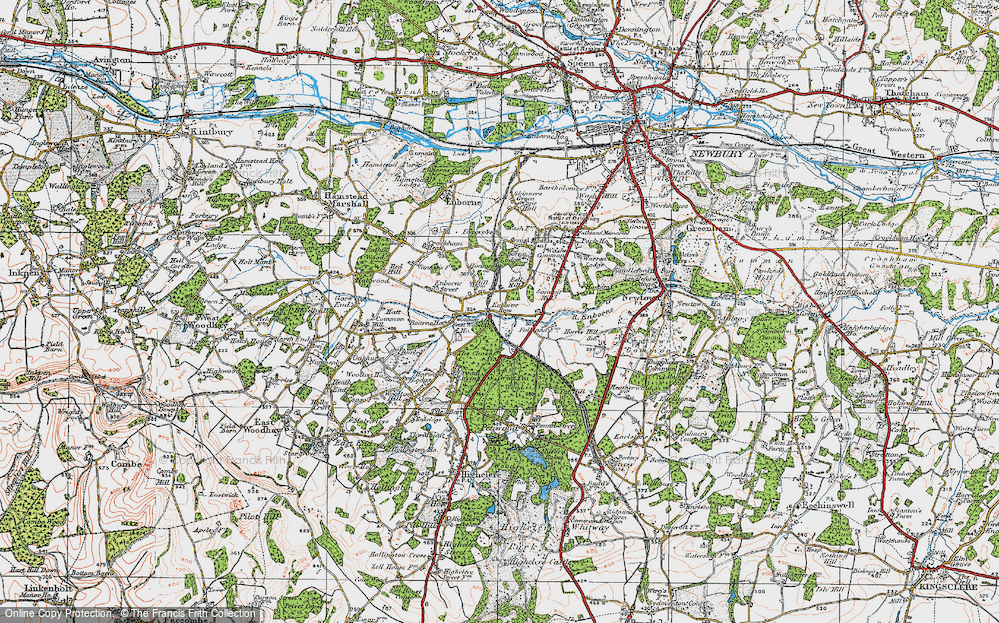 Old Map of Enborne Row, 1919 in 1919