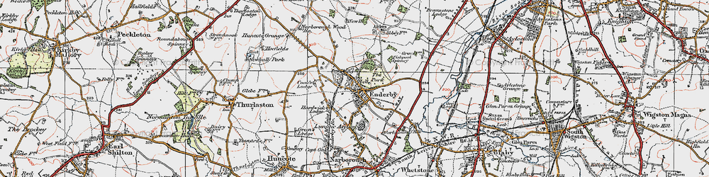 Old map of Enderby in 1921