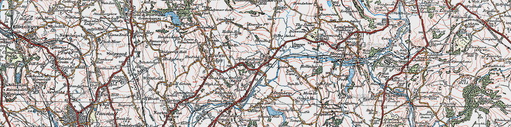 Old map of Endon Bank in 1921