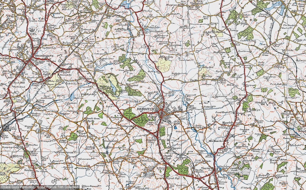 Old Map of Historic Map covering Birchensale in 1919