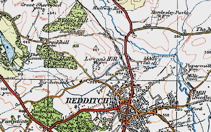 Old map of Brockhill Wood in 1919