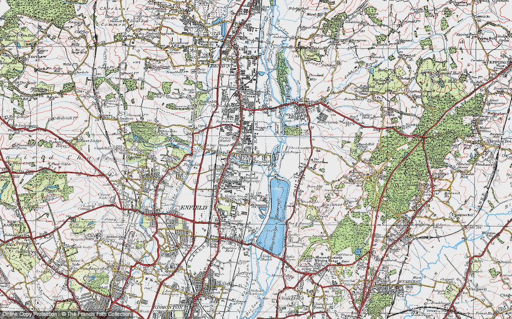 Old Map of Enfield Lock, 1920 in 1920