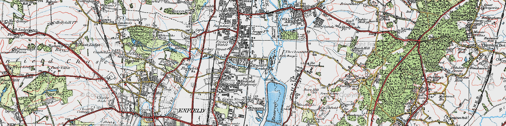 Old map of Enfield Lock in 1920
