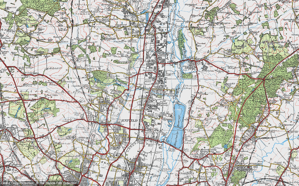 Old Map of Enfield Wash, 1920 in 1920