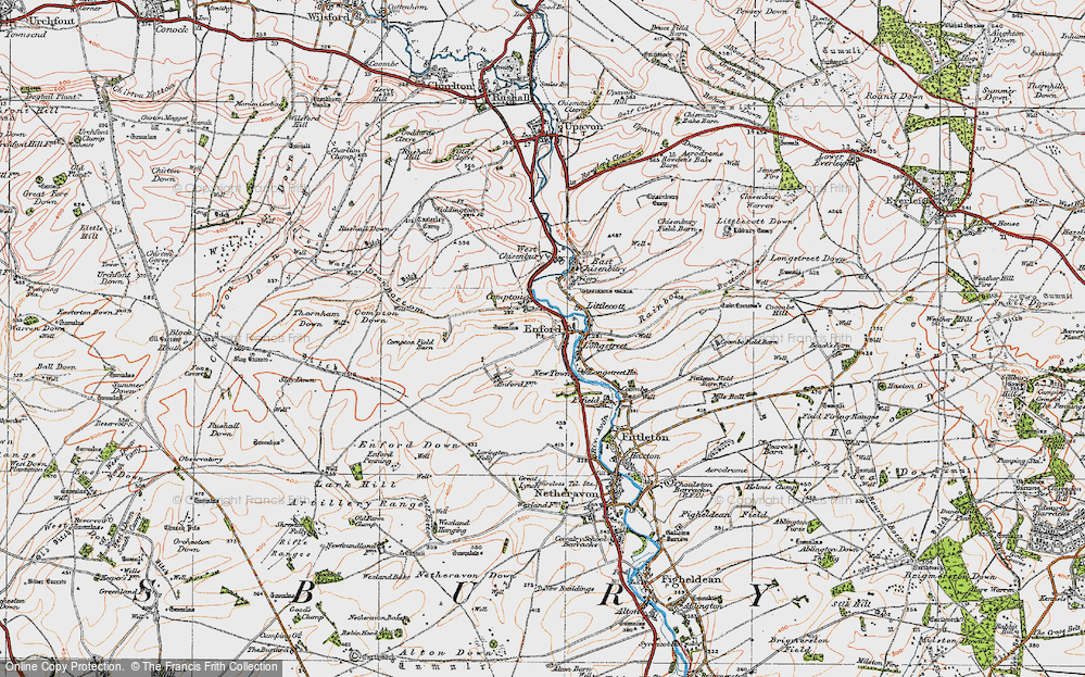 Old Map of Enford, 1919 in 1919