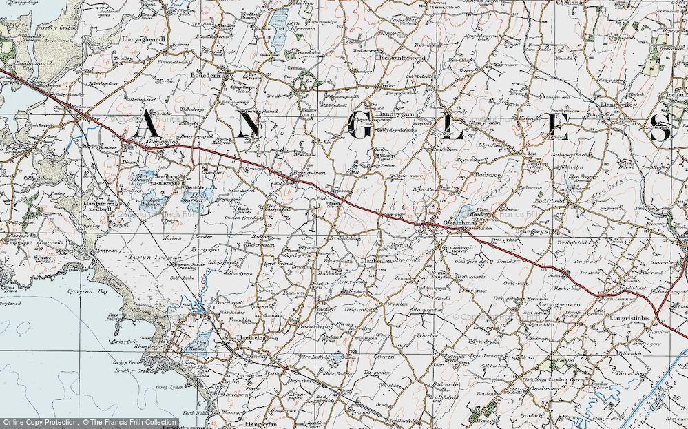 Old Map of Historic Map covering Bodfeddan in 1922