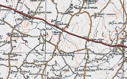 Old map of Bodfeddan in 1922