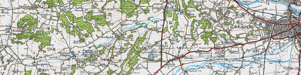Old map of Englefield in 1919