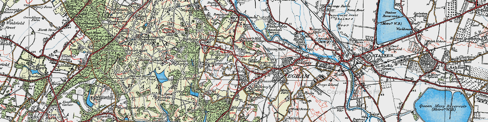 Old map of Englefield Green in 1920
