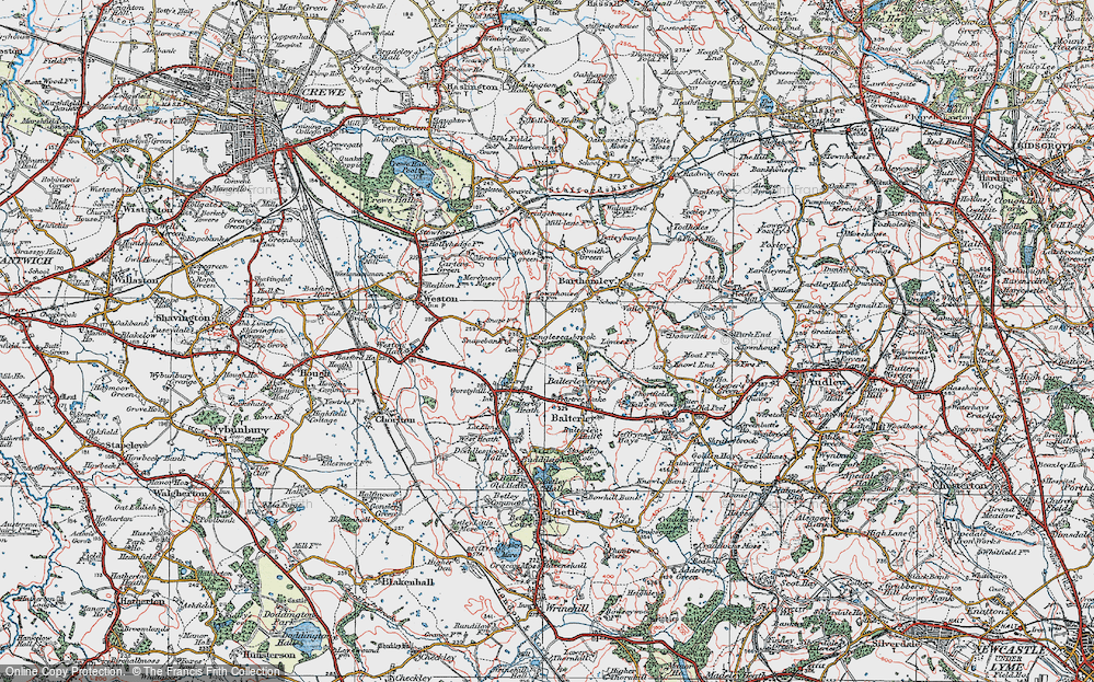 Old Map of Englesea-brook, 1921 in 1921