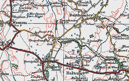 Old map of Englesea-brook in 1921
