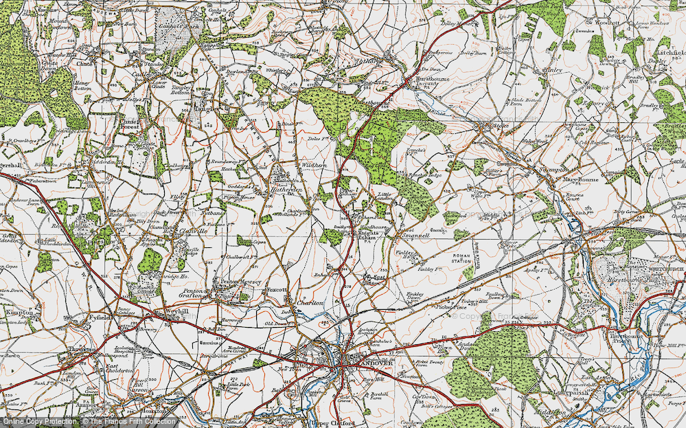 Old Map of Enham Alamein, 1919 in 1919