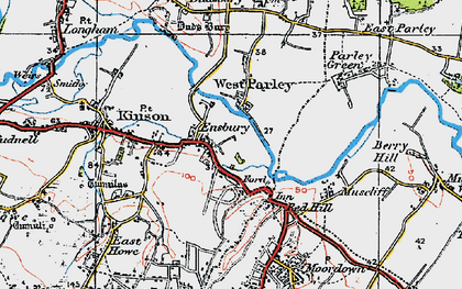 Old map of Ensbury in 1919