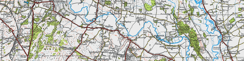 Old map of Ensbury in 1919