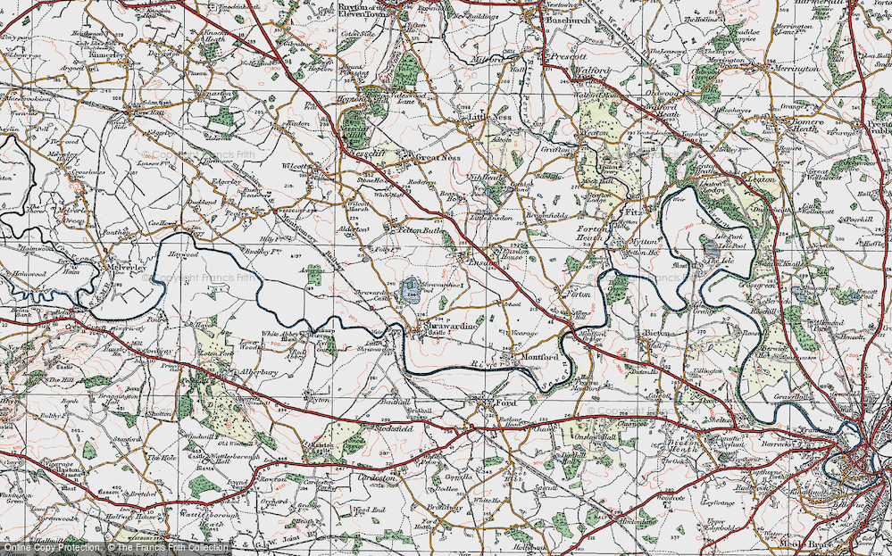 Old Map of Ensdon, 1921 in 1921