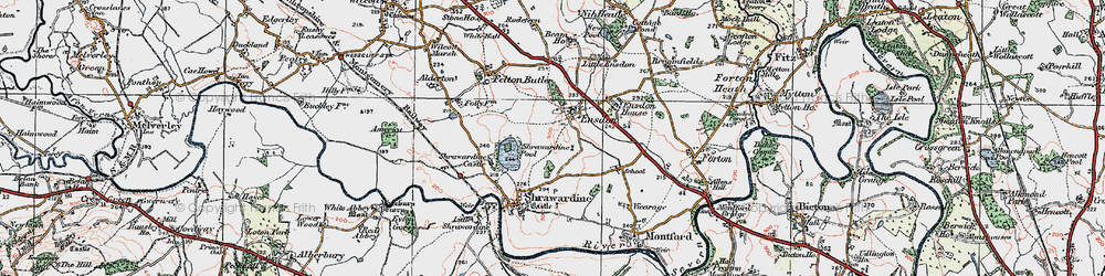 Old map of Ensdon in 1921