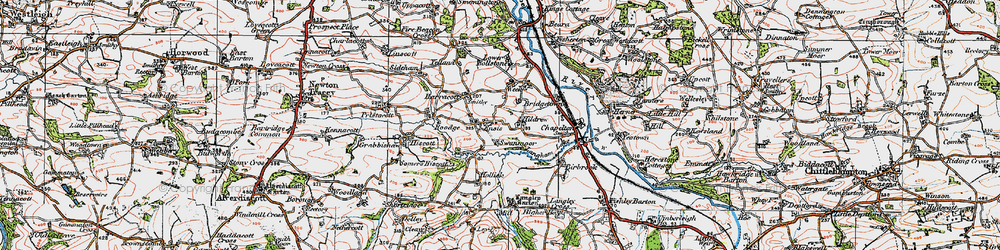 Old map of Ensis in 1919
