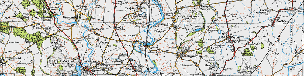 Old map of Enslow in 1919